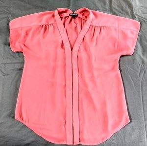 Express Short Sleeve Pink Shirt Blouse Small